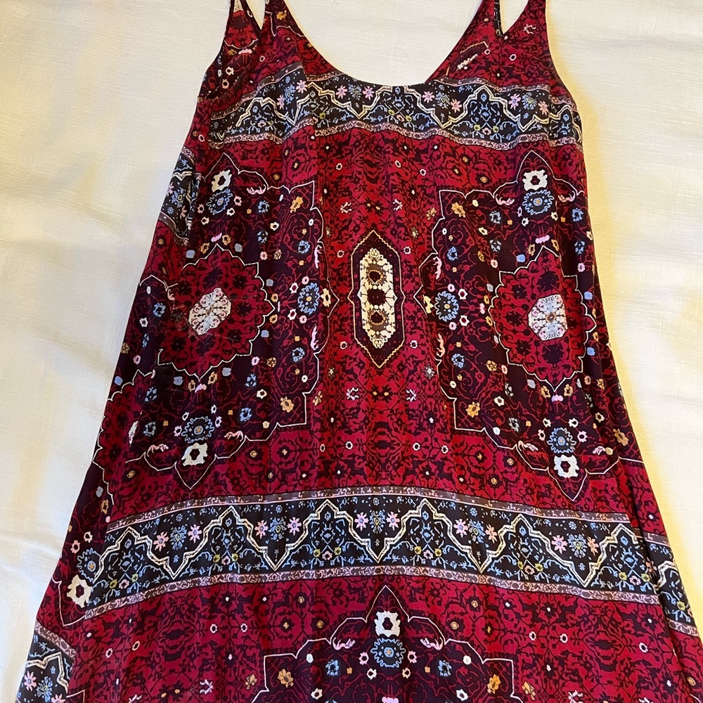 Tiger Lily 100% Silk Beautiful Boho Floral Floor Length Dress